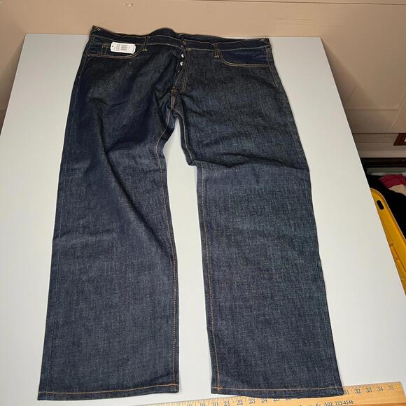 Evisu Heritage Painted Sky Fuji-Yama Jeans Embroidered Raw Denim 44 NWT - Picture 11 of 14